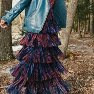 Wedding guest dress by HUTCH. Boned lining, tulle bottom maxi dress